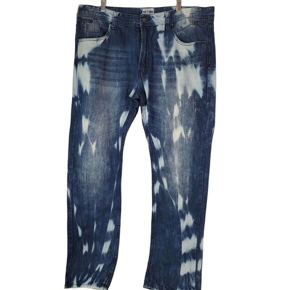 Parish Nation Jeans Mens 40 Denim Blue Acid Wash Western Style‎ Streetwear - Picture 1 of 11